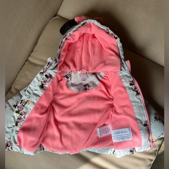 NWOT - Disney Minnie Mouse Winter Puffer  Jacket for baby girls - size 12 months - Picture 4 of 5